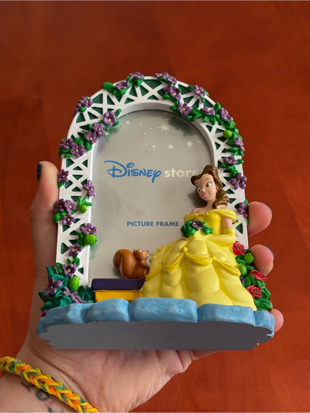 Disney Beauty And The Beast Vintage Yellow Floral Picture Frame